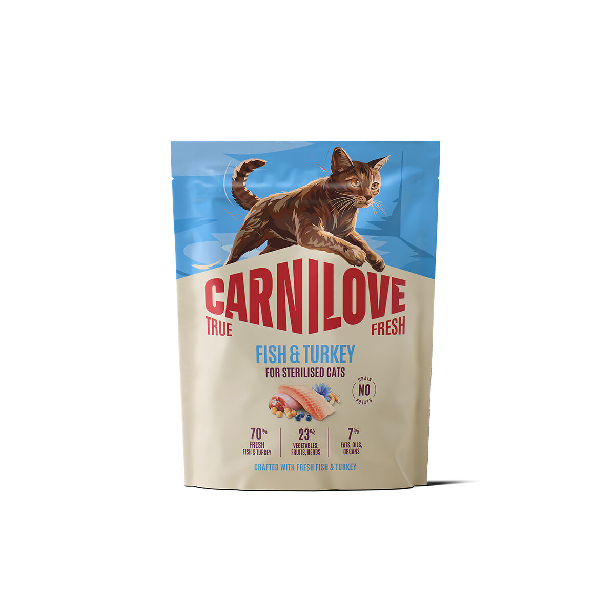 CARNILOVE TRUE FRESH cat dry fish & turkey for sterilised adult all breeds
