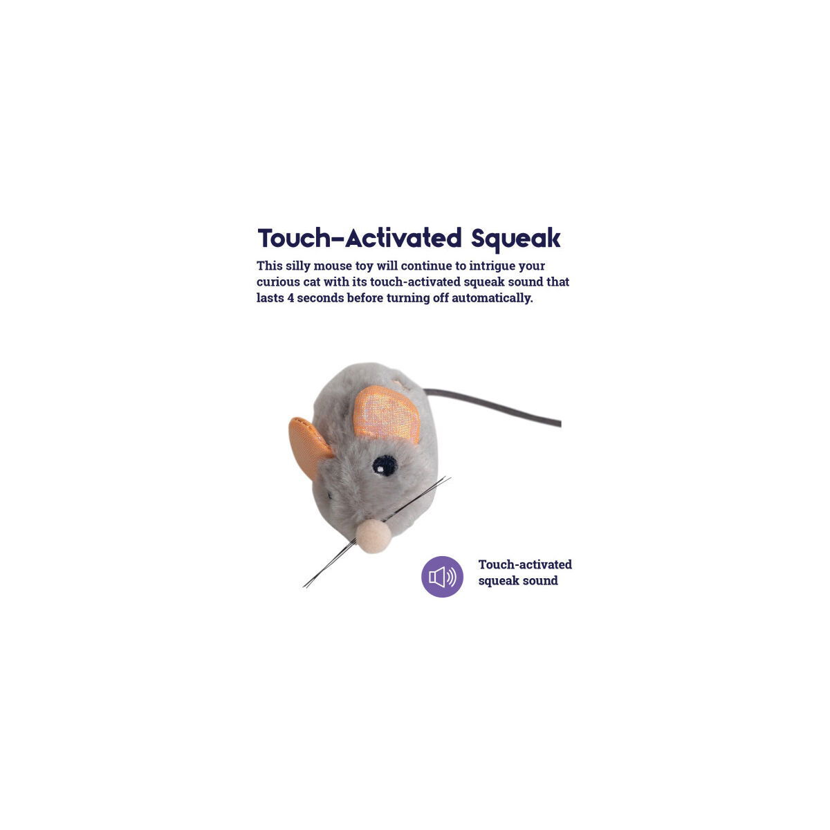 Petstages Squeake Squeake Mouse cat toy with catnip
